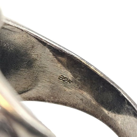 Men's Sterling Silver Flaming Skull Biker Ring - Picture 10 of 10